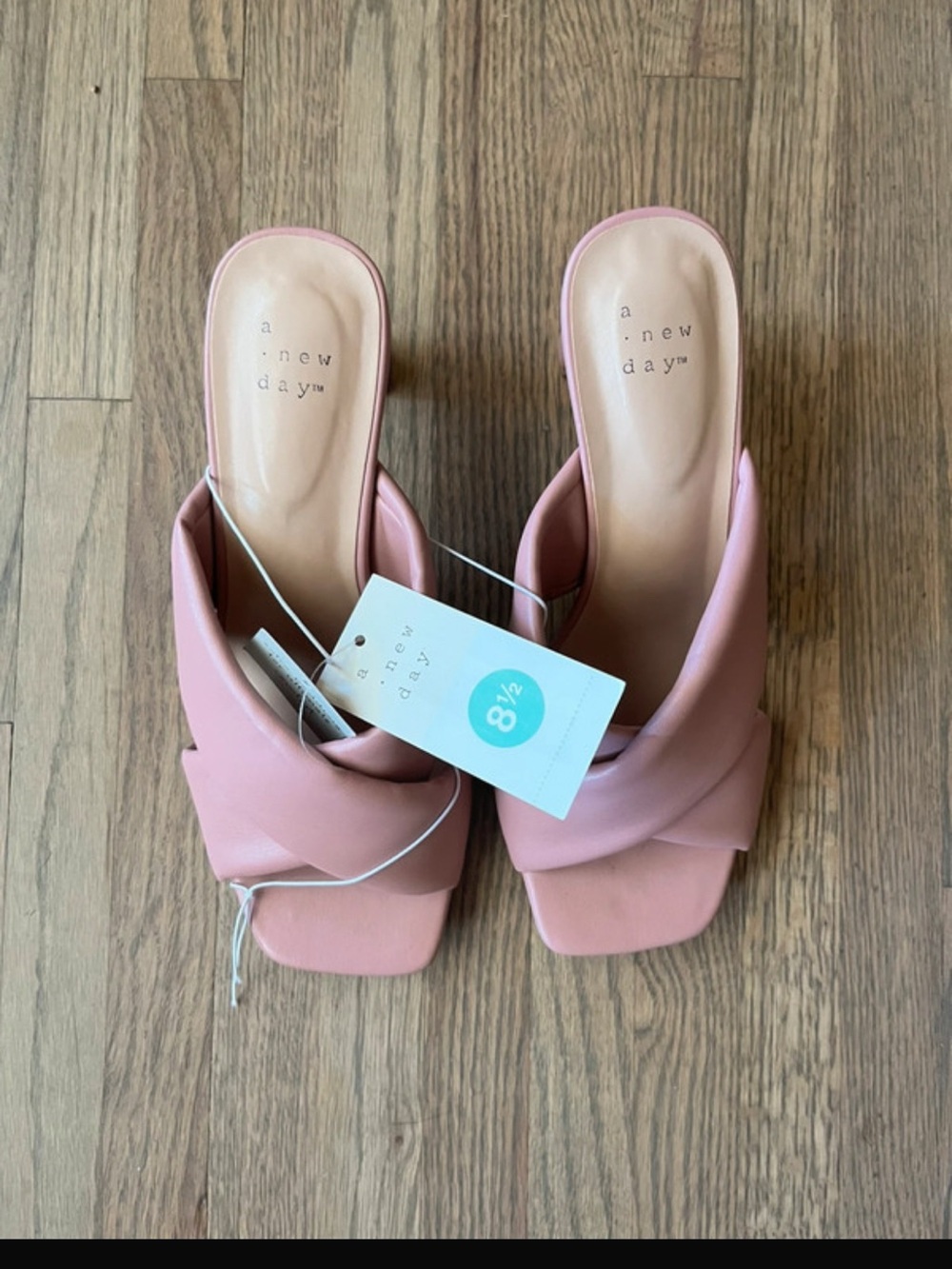 a new day Blush Pink Crisscross Slide Mules